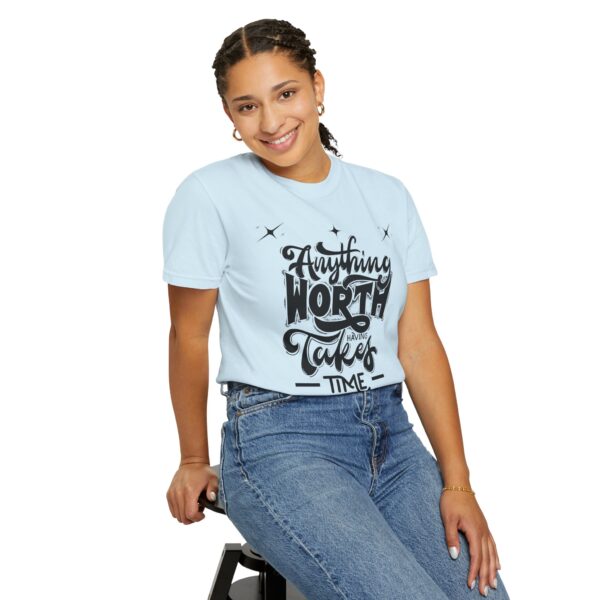 Beach Vibes Motivational T-Shirt - "Anything Worth Having Takes Time" - Image 53