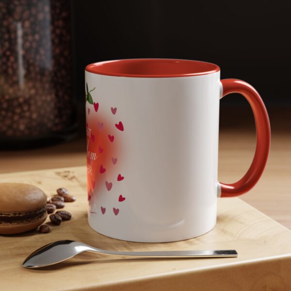 Best Mom Ever Accent Coffee Mug - Heart & Rose Design - Image 6