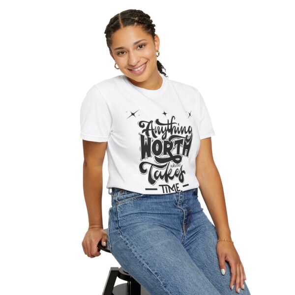 Beach Vibes Motivational T-Shirt - "Anything Worth Having Takes Time" - Image 8