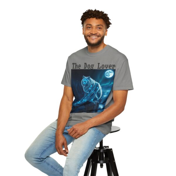 Unisex Dog Lover Garment-Dyed T-Shirt – Nighttime Wolf Design - Image 54