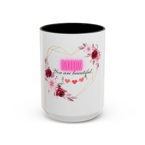 Mom Heart Accent Coffee Mug - Beautiful Floral Design - Image 25