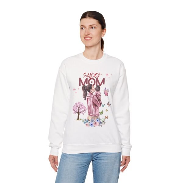 Super Mom Crewneck Sweatshirt - Gift for Mother's Day, Cozy Gift for Moms - Image 5