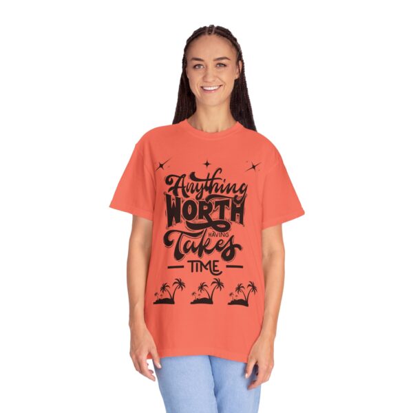 Beach Vibes Motivational T-Shirt - "Anything Worth Having Takes Time" - Image 14