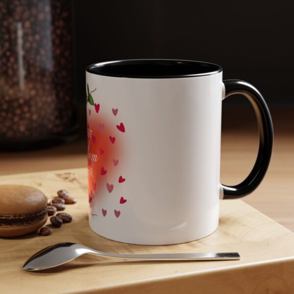 Best Mom Ever Accent Coffee Mug - Heart & Rose Design - Image 11