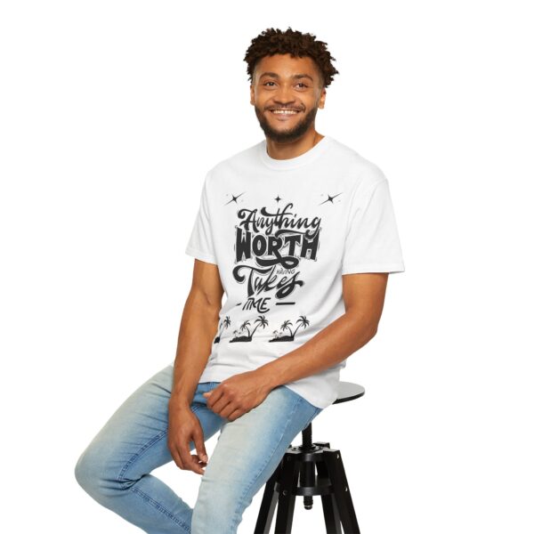 Beach Vibes Motivational T-Shirt - "Anything Worth Having Takes Time" - Image 9