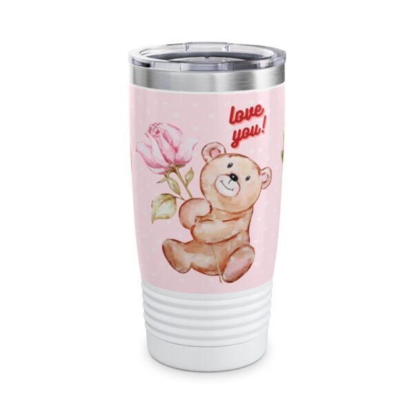 Cute Bear & Flower Love Tumbler – 20oz Gift for Her