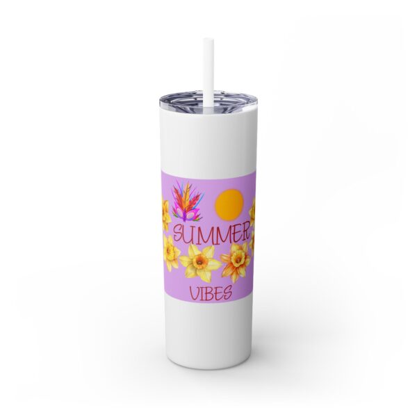 Summer Vibes 20oz Skinny Tumbler – Floral Design - Image 5