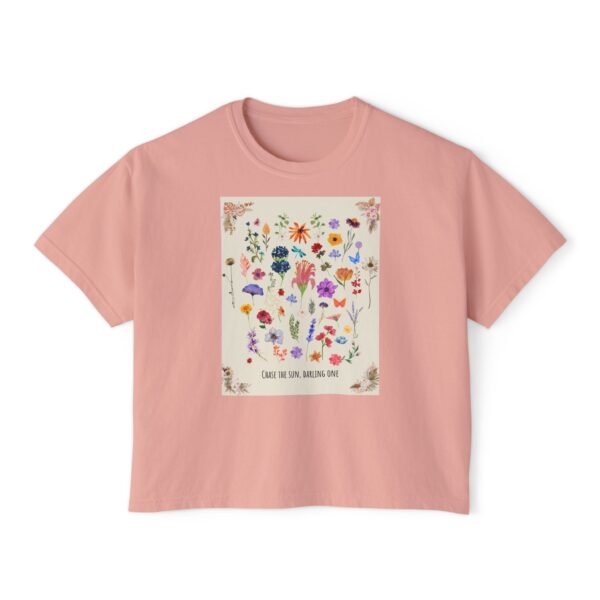Chase the Sun Floral Tee – Women's Summer Boxy Shirt - Image 7