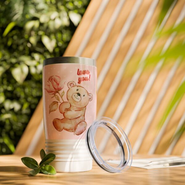 Cute Bear & Flower Love Tumbler – 20oz Gift for Her - Image 7