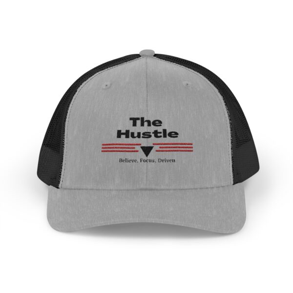 The Hustle Trucker Cap – Believe, Focus, Driven