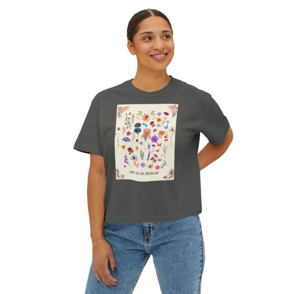 Chase the Sun Floral Tee – Women's Summer Boxy Shirt - Image 21