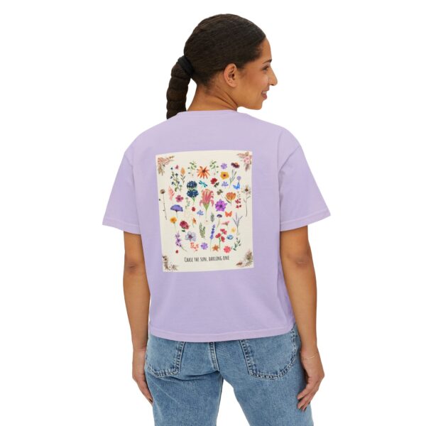 Chase the Sun Floral Tee – Women's Summer Boxy Shirt - Image 40