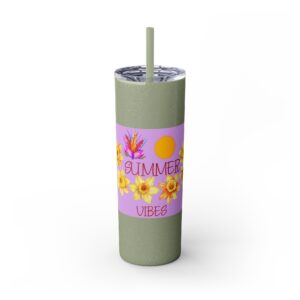 Summer Vibes 20oz Skinny Tumbler – Floral Design