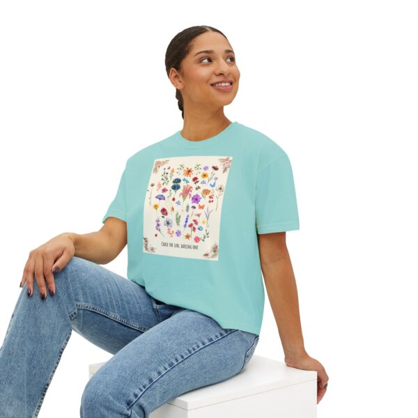 Chase the Sun Floral Tee – Women's Summer Boxy Shirt - Image 29