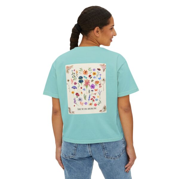Chase the Sun Floral Tee – Women's Summer Boxy Shirt - Image 28