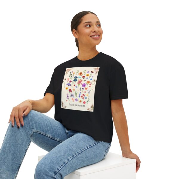 Chase the Sun Floral Tee – Women's Summer Boxy Shirt - Image 35