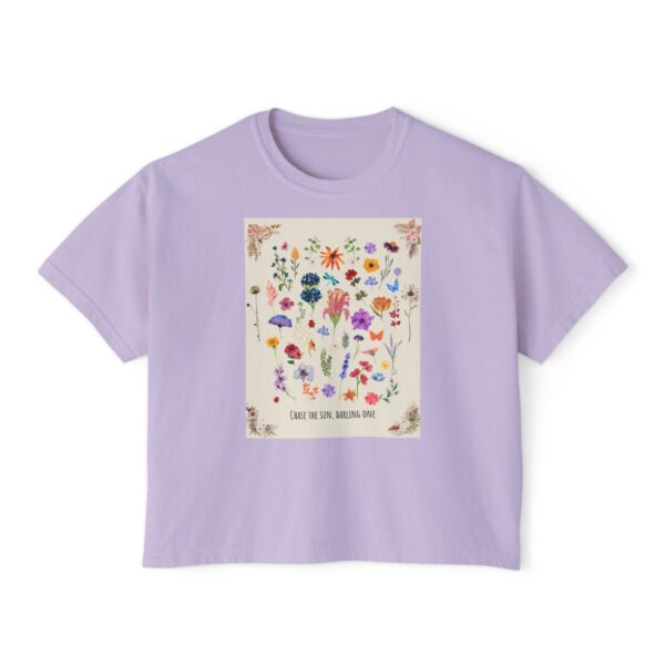 Chase the Sun Floral Tee – Women's Summer Boxy Shirt - Image 37