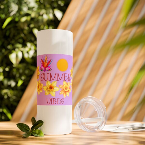 Summer Vibes 20oz Skinny Tumbler – Floral Design - Image 13