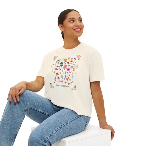 Chase the Sun Floral Tee – Women's Summer Boxy Shirt - Image 5