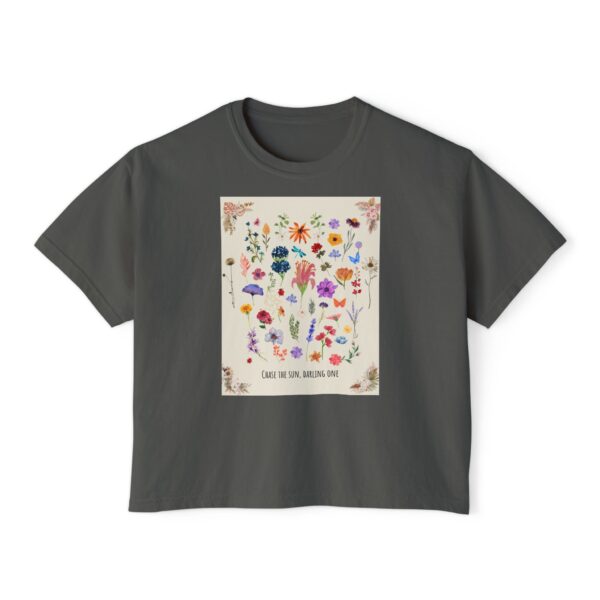 Chase the Sun Floral Tee – Women's Summer Boxy Shirt - Image 19