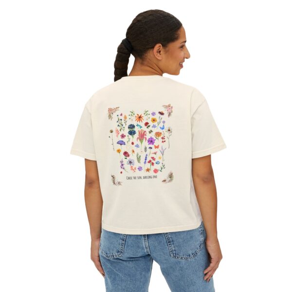 Chase the Sun Floral Tee – Women's Summer Boxy Shirt - Image 4
