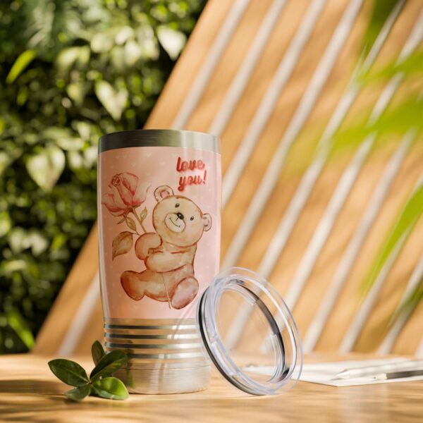 Cute Bear & Flower Love Tumbler – 20oz Gift for Her - Image 14