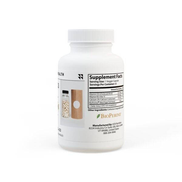 Vitamin K2 + D3 – Bone & Heart Support (60 Capsules) - Image 3