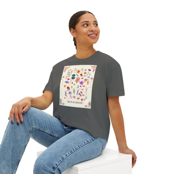Chase the Sun Floral Tee – Women's Summer Boxy Shirt - Image 23
