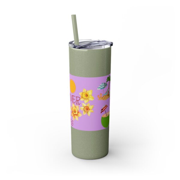 Summer Vibes 20oz Skinny Tumbler – Floral Design - Image 4