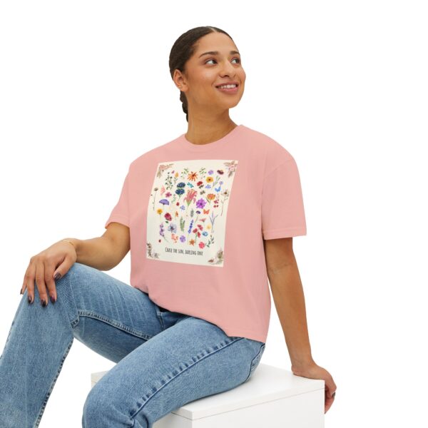 Chase the Sun Floral Tee – Women's Summer Boxy Shirt - Image 11