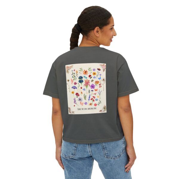 Chase the Sun Floral Tee – Women's Summer Boxy Shirt - Image 22