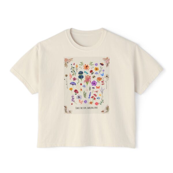 Chase the Sun Floral Tee – Women's Summer Boxy Shirt