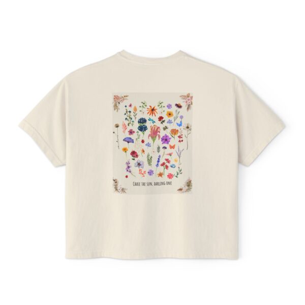 Chase the Sun Floral Tee – Women's Summer Boxy Shirt - Image 2