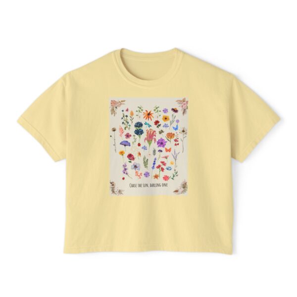 Chase the Sun Floral Tee – Women's Summer Boxy Shirt - Image 13