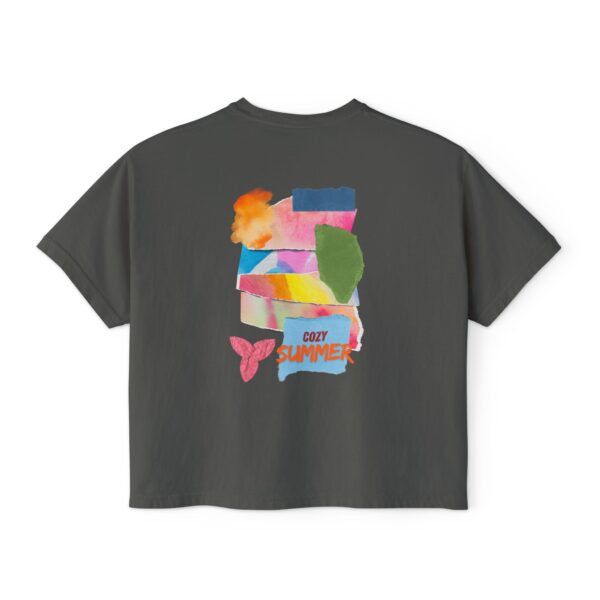 Cozy Summer Boxy Tee – Vibrant Watercolor for Women - Image 20