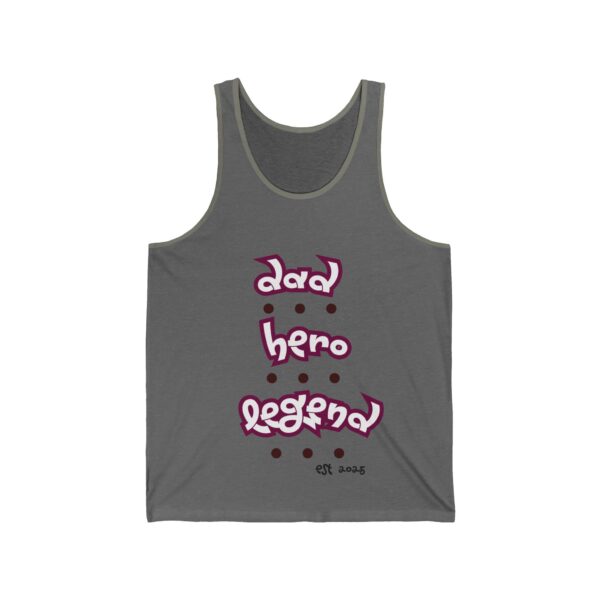 Dad. Hero. Legend. – Unisex Jersey Tank for Father's Day - Image 3