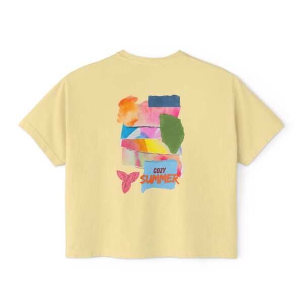Cozy Summer Boxy Tee – Vibrant Watercolor for Women - Image 14