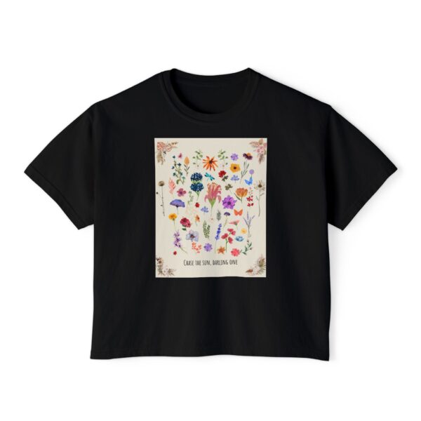Chase the Sun Floral Tee – Women's Summer Boxy Shirt - Image 31