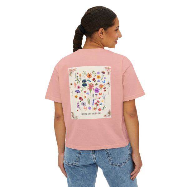 Chase the Sun Floral Tee – Women's Summer Boxy Shirt - Image 10