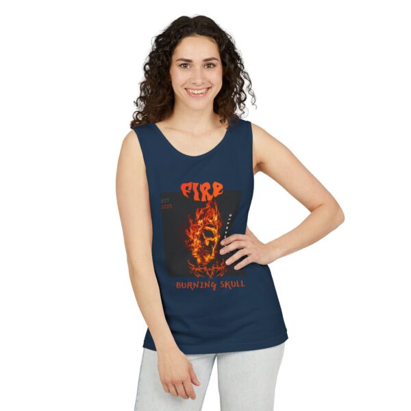 Unisex Tank Top - Burning Skull Graphic Summer Tank Top - Image 14