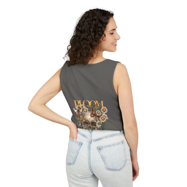 Blooming Skull Unisex Tank Top - Floral Skull Tee - Image 14