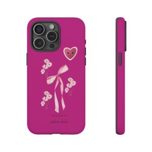 Floral Heart Phone Case - Cute Tough Case for Phone Lovers
