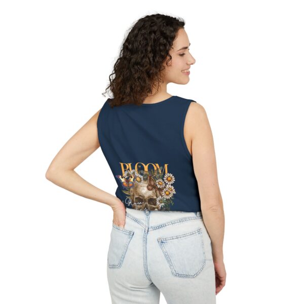 Blooming Skull Unisex Tank Top - Floral Skull Tee - Image 24