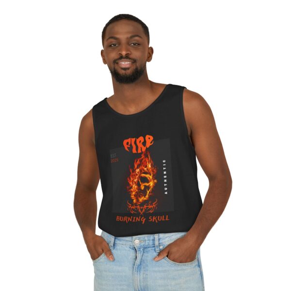 Unisex Tank Top - Burning Skull Graphic Summer Tank Top - Image 7