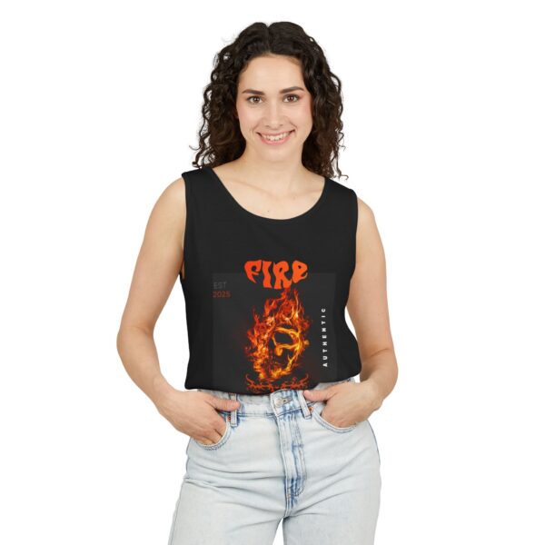 Unisex Tank Top - Burning Skull Graphic Summer Tank Top - Image 4
