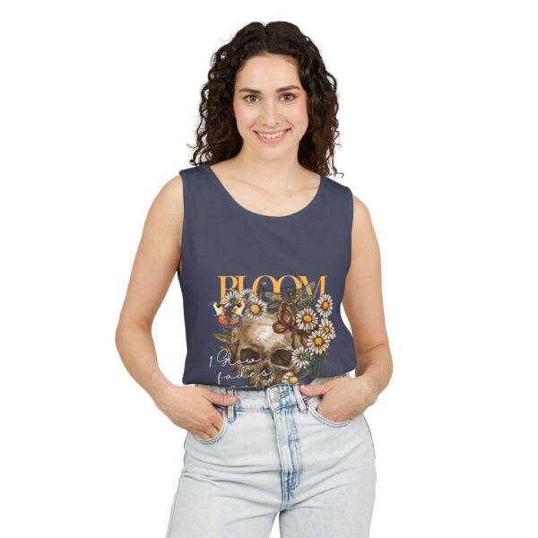 Blooming Skull Unisex Tank Top - Floral Skull Tee - Image 18