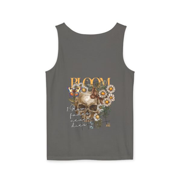 Blooming Skull Unisex Tank Top - Floral Skull Tee - Image 12