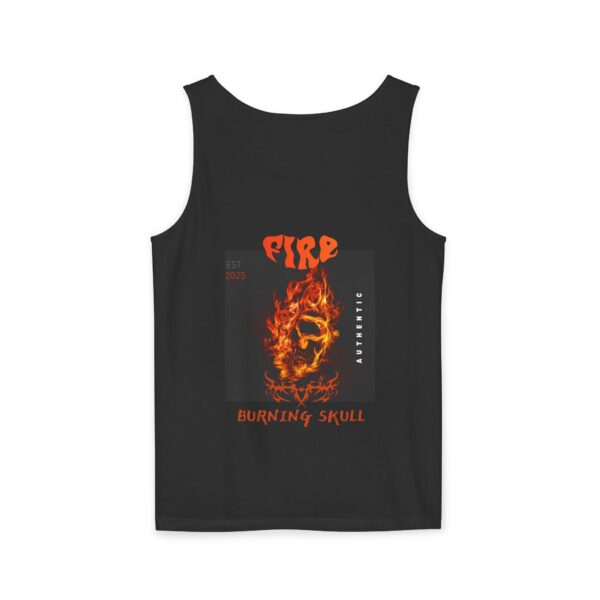 Unisex Tank Top - Burning Skull Graphic Summer Tank Top - Image 3