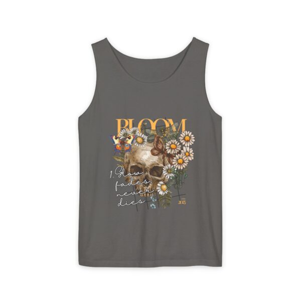 Blooming Skull Unisex Tank Top - Floral Skull Tee - Image 11