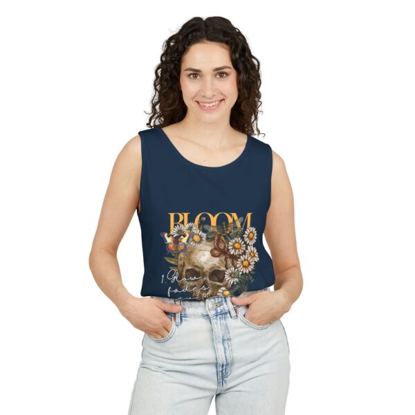 Blooming Skull Unisex Tank Top - Floral Skull Tee - Image 23